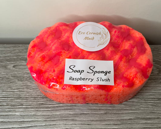 Raspberry slush soap sponge